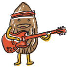 almond critter playing guitar