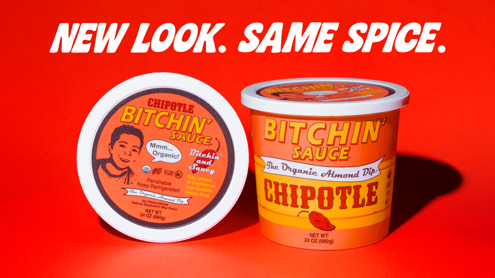 New look, same spice picture of new bitchin sauce packaging