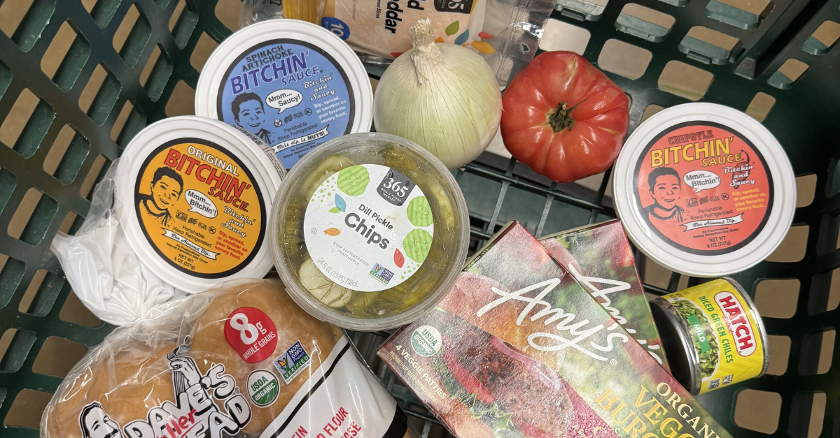 Veggie burger blog showing bitchin sauce and Amy's veggie burgers
