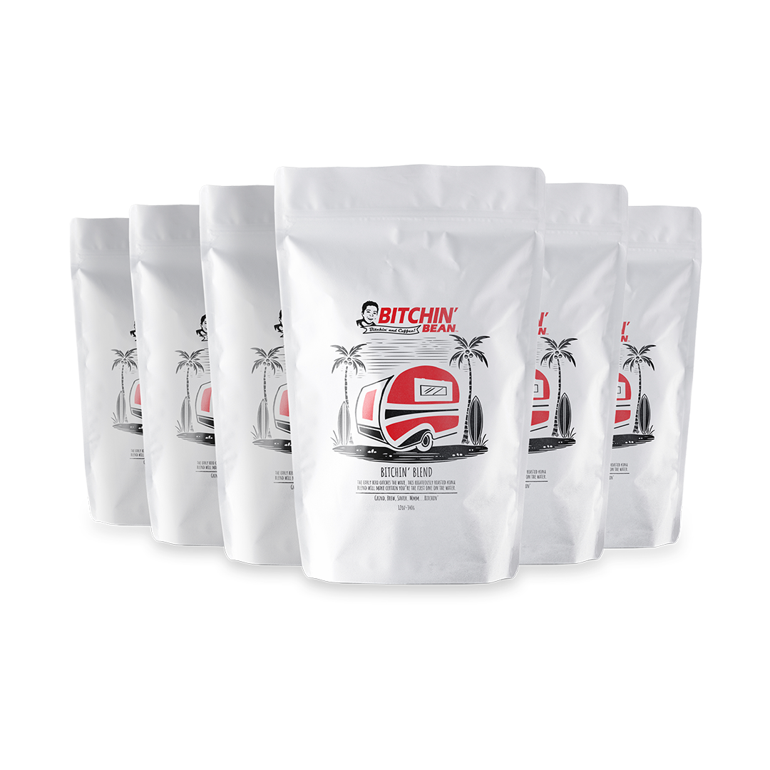 6 pack of bitchin bean coffee