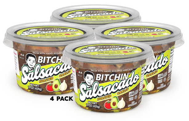Bitchin' Salsacado® Roasted Garlic 4 pack