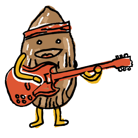 almond critter playing guitar